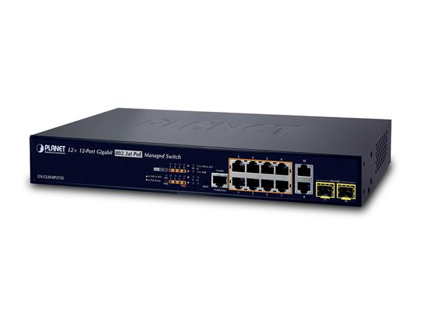 Planet Switch 10-p Gigabit 2xSFP 8xPoE+ Layer2+ PD-Alive Schedule B200W 